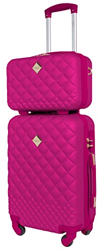 CABIN GO 5590 Set Valigia con Beauty, Trolley Viaggio Rigide ABS, da Stiva, Trolley con ruote girevoli 55x40x20 e Bagaglio a Mano 35x27x16