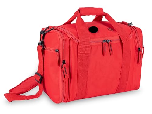 Elite Bags, Borsa per kit di pronto soccorso, Jumble's, Borsa medico, 37x25x20cm, Manico e Tracolla, Divisori Interni, Borsa medica sportiva, Lavabile, Multiscomparti, Borsa di emergenza, Tela, Rosso