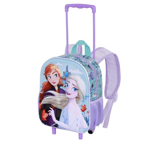 Disney Frozen 2 Spring-Zainetto 3D con Ruote Piccolo, Blu, 26 x 34 cm, Capacità 7 L