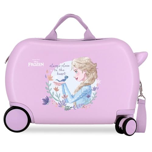 Disney Frozen Close to The Heart Valigia per Bambini Rigida Chiusura a combinazione Laterale 4 Ruote Bagaglio a Mano è realizzato in ABS, un materiale rigido e leggero., Viola, Taglia unica, Valigia