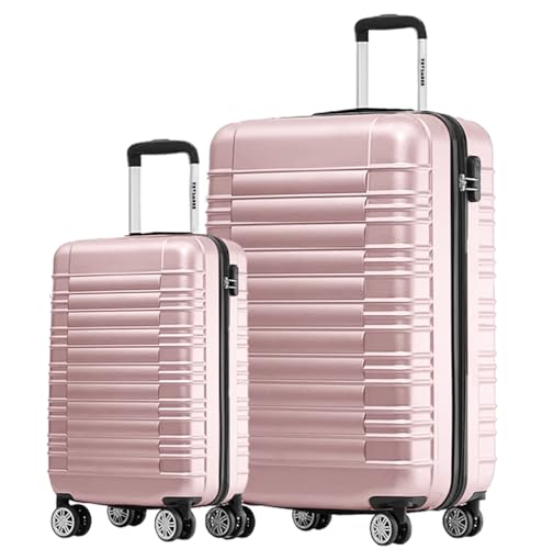 TRVLMORE Set Valigie Set 2 Valigie - Valigia Trolley - Set Trolley da Viaggio - Kit Valigie da Viaggio - Valige Set - Valigia per il Bagaglio a Mano e Valigia Grande - Rosa