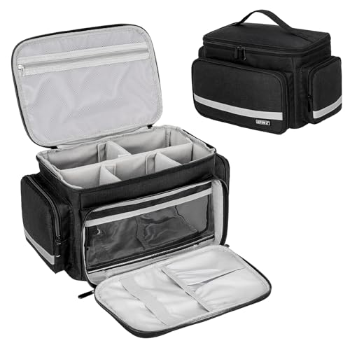 LEFOR·Z Borsa medica per infermieri, borsa vuota per primo soccorso, con divisorio staccabile, borsa per forniture mediche, per studenti infermieristici, terapisti, medici, nero