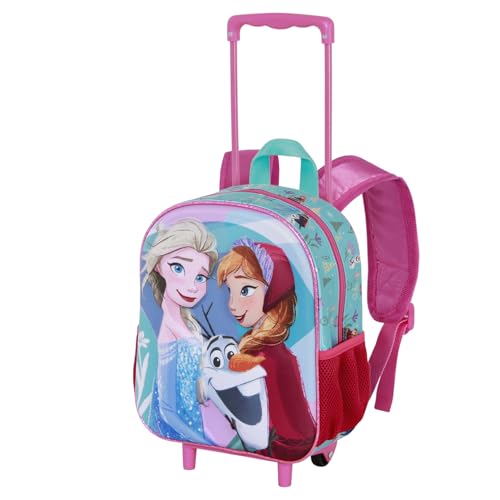 Disney Frozen 2 Family-Zainetto 3D con Ruote Piccolo, Blu, 26 x 34 cm, Capacità 7 L