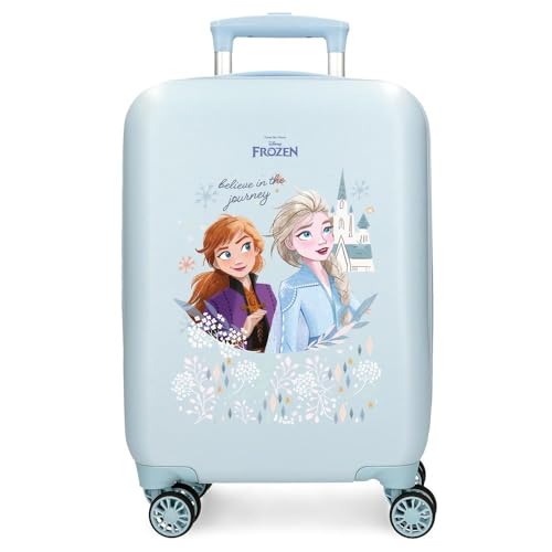 Disney Joumma Borse, Frozen Believe in The Journey, valigia per bambini, in ABS, quattro ruote doppie con rotazione multidirezionale, serratura laterale a combinazione., Blu, Valigia cabina